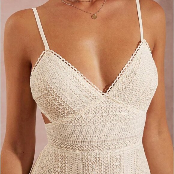 Women’s Polyester A Line Mini Sundress Sleeveless Spaghetti Strap Backless - Picture 4 of 6